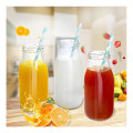 11oz 300ml empty clear sqaure round juice breast airtight glass milk bottle with metal lid